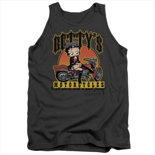 Boop-Bettys Motorcycles - Adult Tank Top, Charcoal - Large