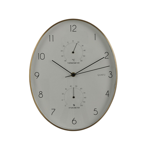 Wall Clock Mica Decorations Andy Oval White Aluminium Ø 35 x 4.5 cm