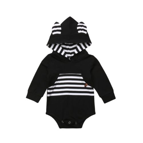 Lovley Baby Boy Girl Bodysuit Hooded Jumpsuit