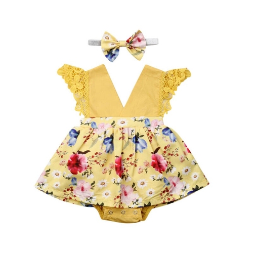 0-24M Baby Romper 2Pcs Summer Newborn Baby Girl