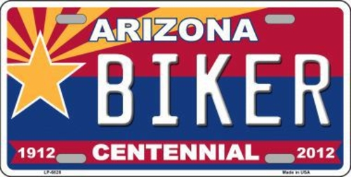 Smart Blonde LP-6826 Arizona Centennial Biker Novelty Metal License Pl