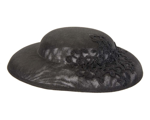 Unusual black boater hat