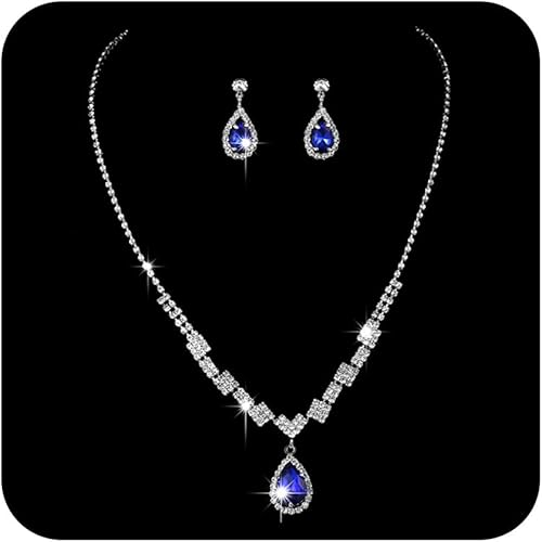 Bride Wedding Sparkle Necklace Earrings Set 