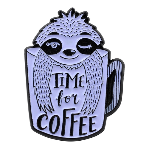 Coffee Sloth – Time For Coffee Enamel Pin