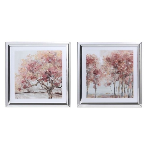 Painting DKD Home Decor 69 x 2,5 x 69 cm Trees Traditional (2 Units)