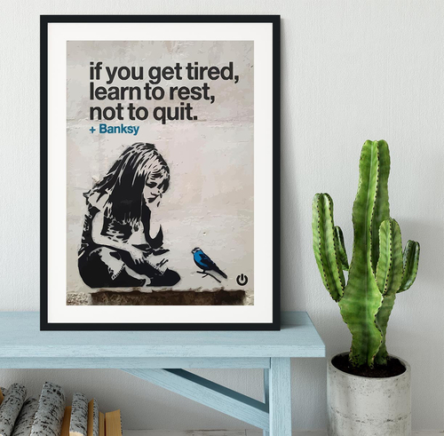 banksy if you get tired Framed Print