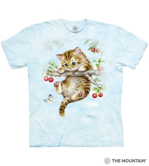 The Mountain 1064667 Blue Cherry Kitten Adult Classic Tee - 5XL