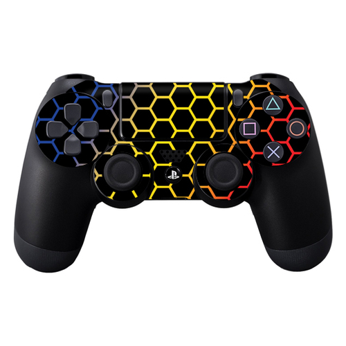 MightySkins SOPS4CO-Primary Honeycomb Skin Decal Wrap for Dualshock PS