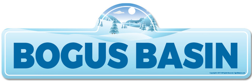 SignMission P-720 Bogus Basin 7 x 20 in. Street Sign - Bogus Basin