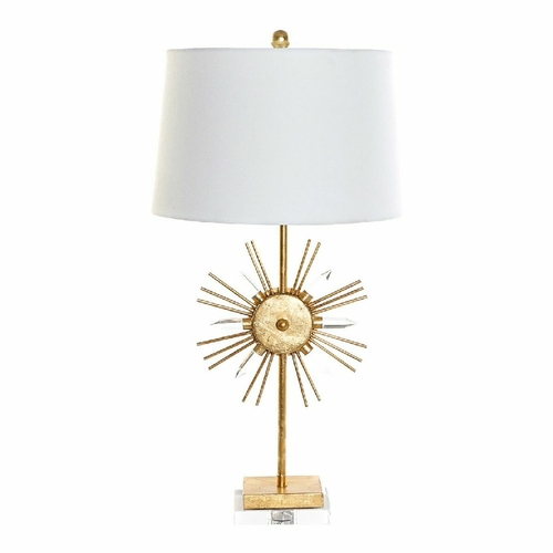 Desk lamp DKD Home Decor White Metal Crystal 240 V Golden 40 W (40 x