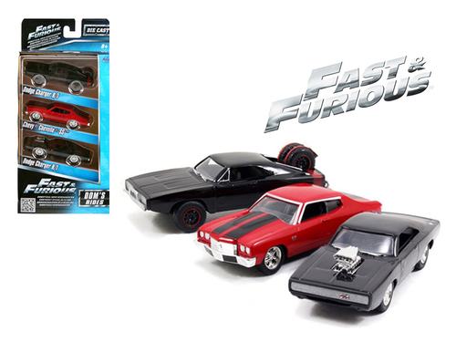 \Fast and Furious\" Dom\'s Rides Dodge Chargers and Chevelle 3 Pack