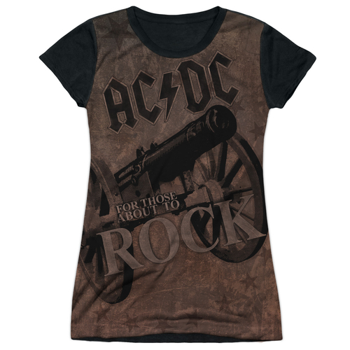 Trevco ACDC122-JSBB-2 ACDC & We Salute You-Short Sleeve Junior Poly Bl