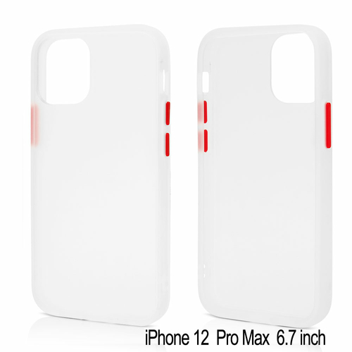 Slim Matte Hybrid Bumper Case for iPhone 12 Pro Max 6.7 inch (White)