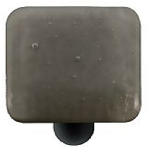 Hot Knobs HK1042-KB Deco Gray Square Glass Cabinet Knob - Black Post