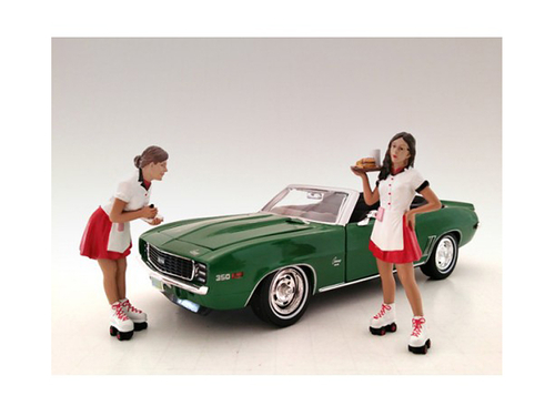 Carhop Waitress Brittany and Grace 2 piece Figurine Set for 1/24