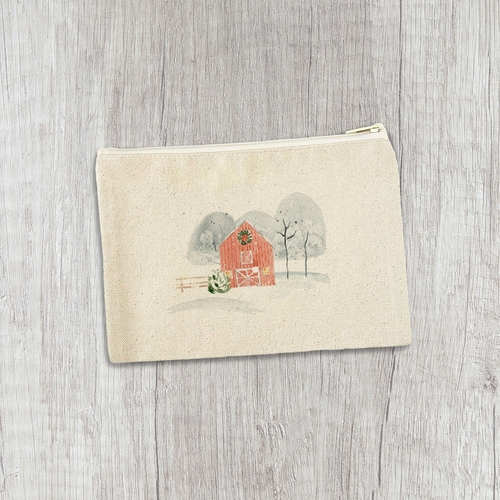 Main Christmas Farm - Canvas Zipper Pouch image