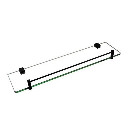 Gama Nero Square Matte Black Glass Shelf 500mm