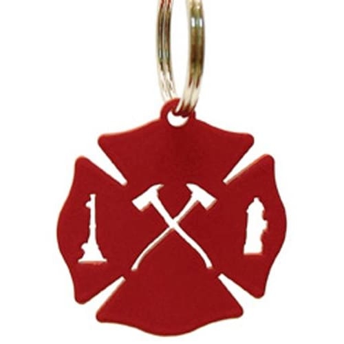 Wrought Iron Firefighters Crest Keychain Key Ring