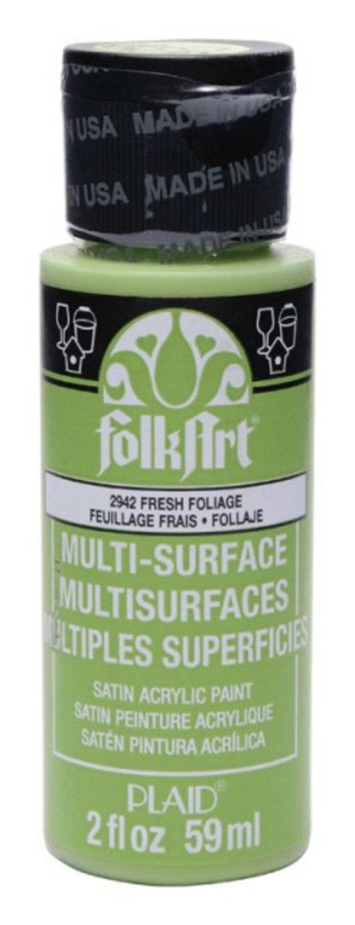 Plaid 2942 2 oz Multi-Surface Satin Acrylic Paint  Fresh Foliage - pac
