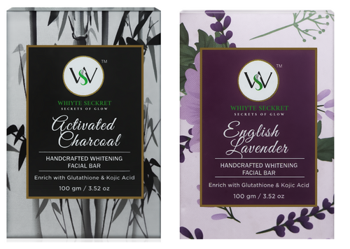 Activated Charcoal & English Lavender Facial Soap Bar Pack of 2