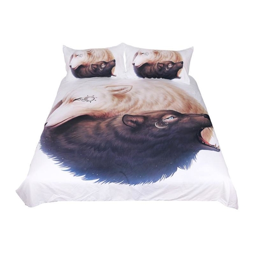 Yin and Yang Wolves by JoJoesArt Bedding Set Wolf