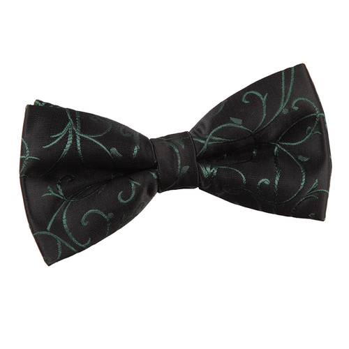Swirl Pre-Tied Bow Tie - Black & Green