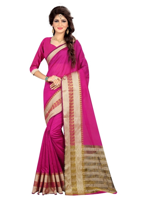 Generic Women's Poly Silk Saree with Blouse