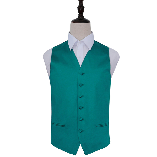 Plain Satin Waistcoat - Teal, 40'