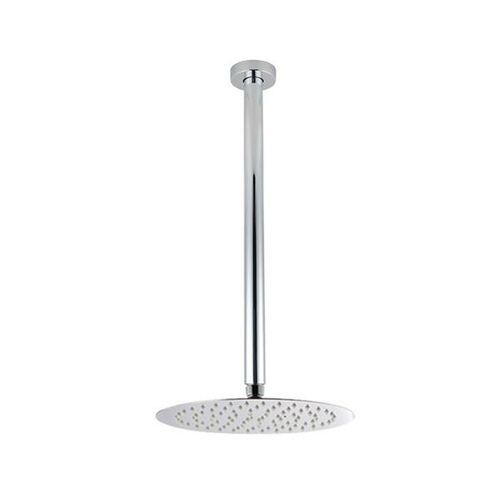 250Mm Round Chrome Super Slim Shower Head 400Mm Ceiling Shower Arm Set
