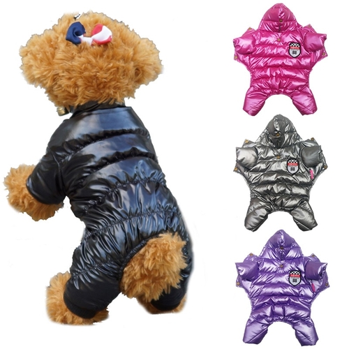 Solid Color Winter Dog Clothes Soft Fleece Lining