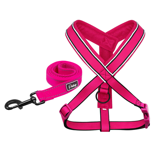 Reflective Dog Harness Leash Set Nylon Breathable