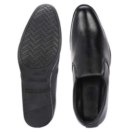 Almond-Toe Slip-On Shoes (Size-8) (Color-BLACK)