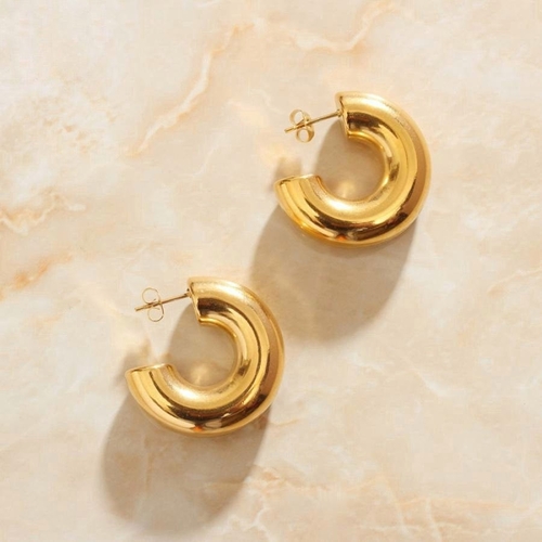 Theodora - Wide Geometric Hoop Earrings