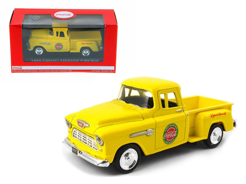 1955 Chevrolet Stepside Pickup Truck \Coca-Cola\" Yellow 1/43 Diecast