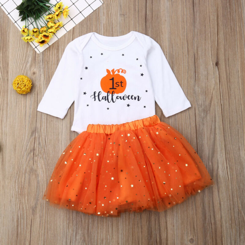 Pudcoco Autumn Halloween Dress Newborn kids Baby