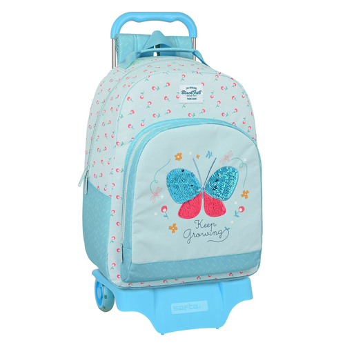 School Rucksack with Wheels BlackFit8 Keep Growing Light Blue (32 x 42