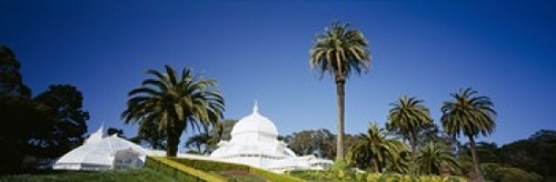 Low angle view of a building in a formal garden  Conservatory of Flowe