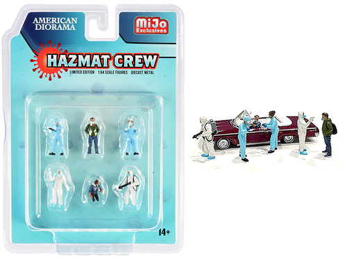 \Hazmat Crew\" 6 piece Diecast Figurine Set for 1/64 Scale Models by