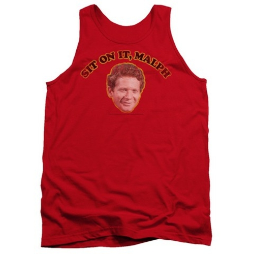 Trevco Happy Days-Sit On It Malph - Adult Tank Top - Red- Large