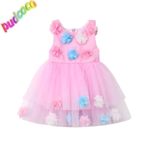 Toddler Kid Baby Girls Flower Pageant Party