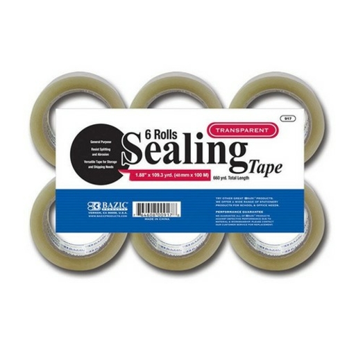 Bazic 917  1.88" X 109.3 Yards Clear Packing Tape (6/pack)  CASE 