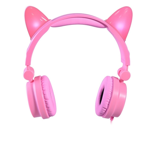 Foldable Cat headset LED Music Lights Sports