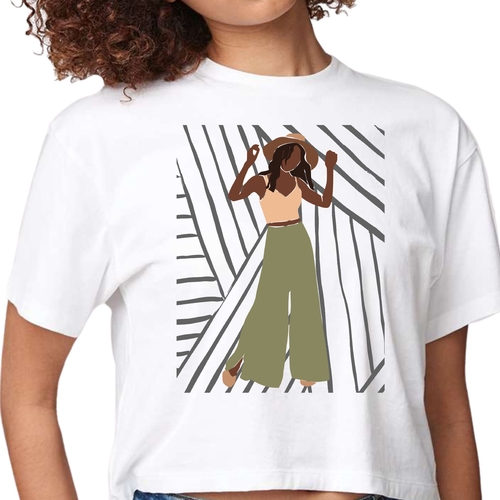 Womens Cropped Graphic T-shirt - Say it Soul - its Her Groove Thing