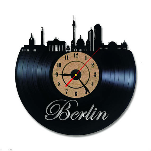 BERLIN CITY GERMANY HANDMADE VINYL RECORD WALL CLOCK