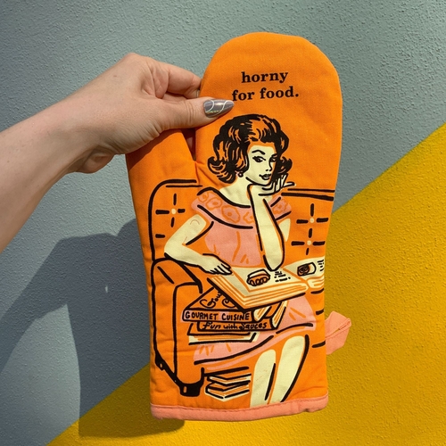 Horny For Food Thermal Oven Mitt in Orange | Kitchen Thermal Single