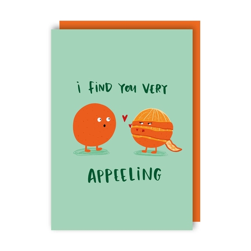 Appeeling Orange Card (Valentine's, Anniversary) (Pack of 6)