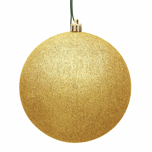 Vickerman N590837DG 3 in. Honey Gold Glitter Drilled Christmas Ornamen