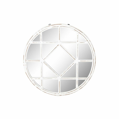 Wall mirror DKD Home Decor 76 x 2 x 76 cm Crystal White Romantic MDF