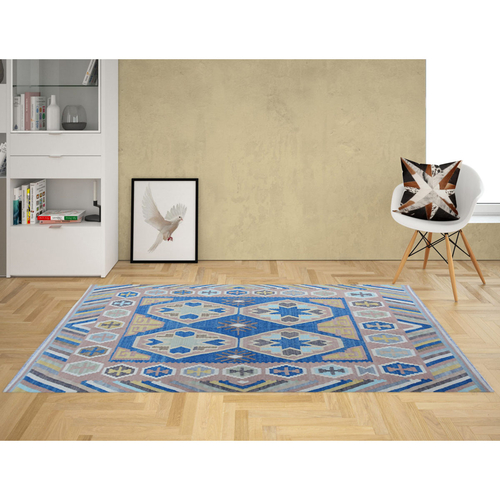 Modern Glaucous Kilim Rug