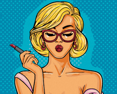 Paint by Numbers - POP ART BLONDE WITH LIPSTICK